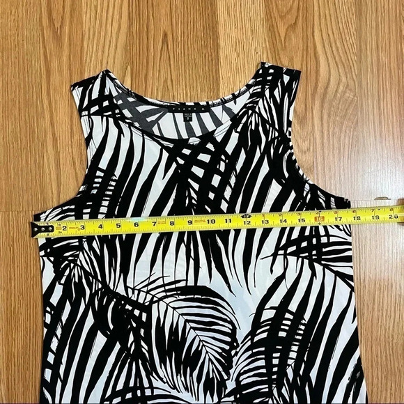 Tiana B. Sleeveless Black White Palm Leaf Printed Maxi Dress Slit Size S… - Picture 6 of 10